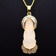 Load image into Gallery viewer, Nature Jade Guanyin Pendant Necklace Gift Jewelry charm Blessing Fortune New mm
