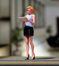Load image into Gallery viewer, 1:64 Painted Figure Model Miniature Resin Diorama Sand Sexy Secretary Lady Girl Collection

