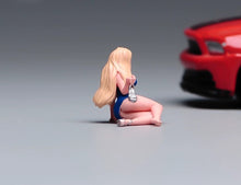 Load image into Gallery viewer, 1:24 Painted Figure Model Miniature Resin Diorama  Blue Sexy Beauty High Heel
