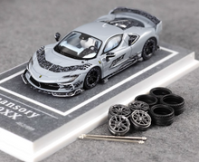 Load image into Gallery viewer, MJ 1:64 Gray Mansory F9XX Racing Sports Model Diecast Metal Car New Collection
