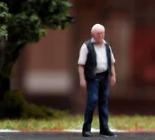 Load image into Gallery viewer, 1:64 Painted Figure Model Miniature Resin Sand Diorama Old Man with Vest Elderly
