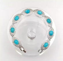 Load image into Gallery viewer, Nature Jade Beaded Bracelet Jewelry Blessing Lucky Fortune Gift For Her Blue ff
