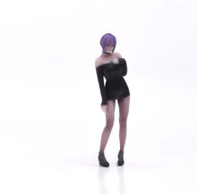 Load image into Gallery viewer, 1:64 Painted Figure Model Miniature Resin Sand Diorama Purple Hair Dress Lady
