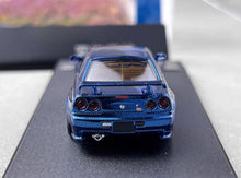 Load image into Gallery viewer, Fuji 1:64 Blue Carbon Skyline GTR R34 Nismo Z-Tune Model Diecast Metal Car
