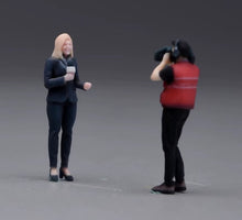 Load image into Gallery viewer, 1:64 Painted Figure Model Miniature Resin Diorama street interview Host Camera
