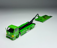 Load image into Gallery viewer, 1:64 Green Dinosaur H300 Trailer Truck 911 GT3 Set Model Diecast Metal Car New Collection
