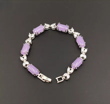 Load image into Gallery viewer, Nature Jade Beaded Bracelet Jewelry Blessing Lucky Fortune Gift For Her Purple L

