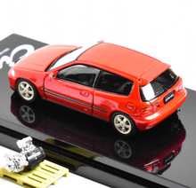 Load image into Gallery viewer, HJ 1:64 JDM Red Civic EG6 SiR-S Engine Sports Model Diecast Metal Car New Collection
