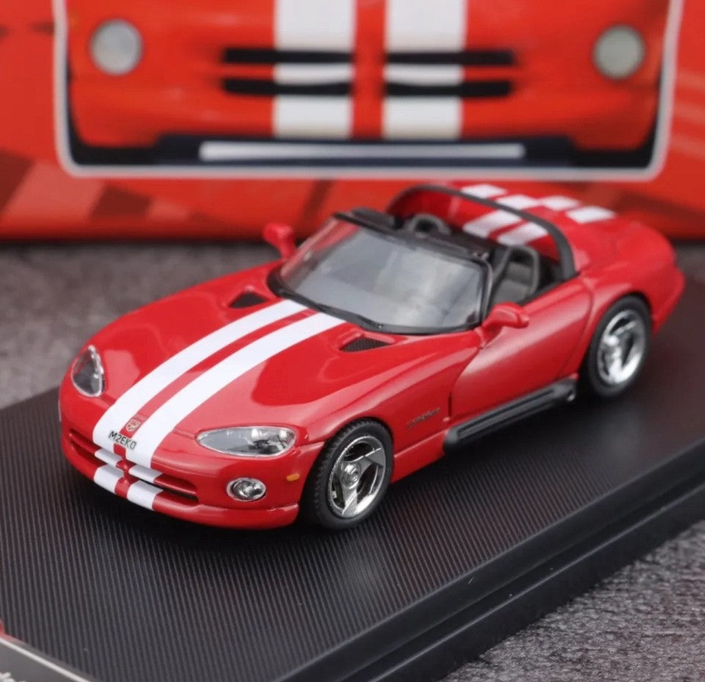 GFCC 1:64 HEC Red 1993 Viper Roadster Convertible Model Diecast Metal Car New Collection