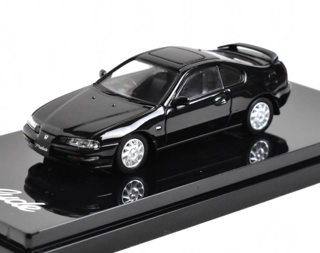 Hobby Japan 1:64 Black Prelude Later Coupe Sports Model Diecast Metal Car New Collection