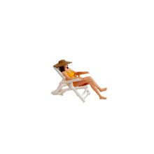Load image into Gallery viewer, 1:64 Painted Figure Mini Model Miniature Resin Diorama Sand Beach Lady Girl Pet
