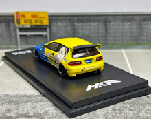 Load image into Gallery viewer, HKM 1:64 JDM Civic EG6 Spoon Hatchback Racing Sports Model Diecast Metal Car
