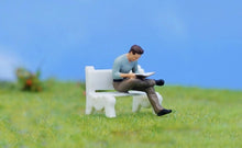 Load image into Gallery viewer, 1:64 Painted Figure Model Miniature Resin Diorama Cafe Sitting Pose Lady Man Toy Collection
