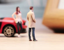 Load image into Gallery viewer, 1:64 Painted Figure Model Miniature Resin Diorama Wind Coat Man Standing
