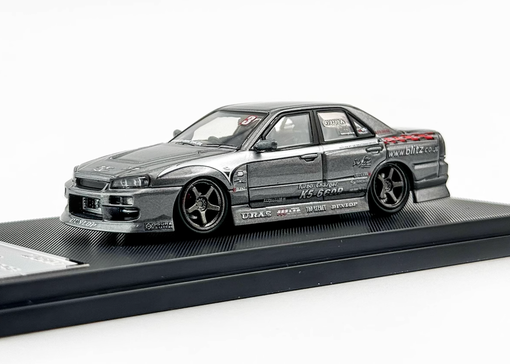 Mortal 1:64 Gray JP D1 Skyline GTR ER34 Sport Model Diecast Metal Car New Collection