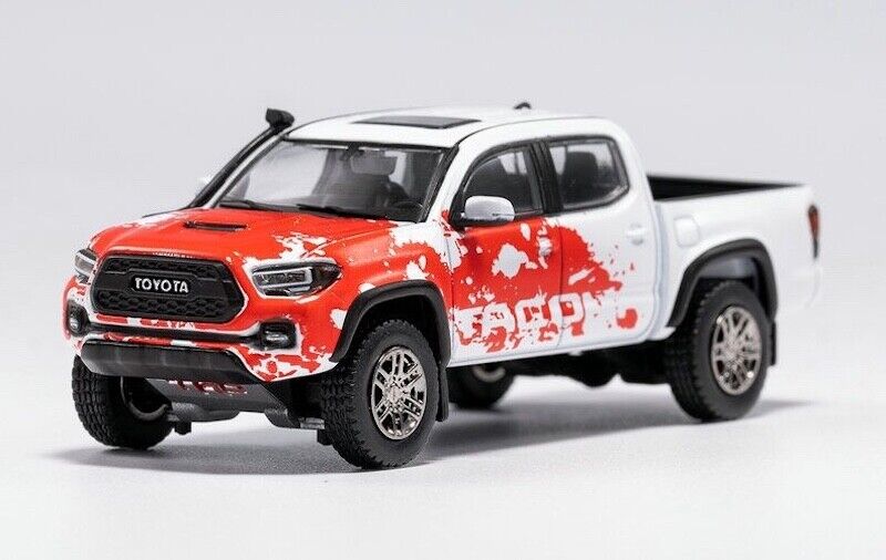 GCD 1:64 White Toyota Tacoma Pick Up Truck Model Toy Diecast Metal Car BN