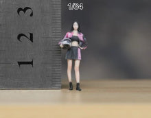 Load image into Gallery viewer, 1:64 Painted Figure Model Miniature Resin Diorama Sand Trendy Girl with Helmet
