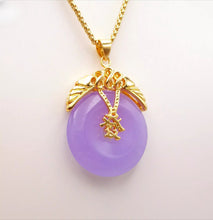 Load image into Gallery viewer, Nature Jade Purple Fortune Pendant Necklace Gift Jewelry charm Blessing Lucky
