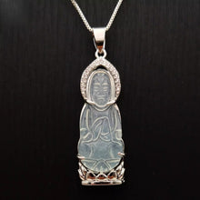 Load image into Gallery viewer, Nature Jade Guanyin Pendant Necklace Gift Jewelry charm Blessing Lucky White S
