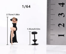 Load image into Gallery viewer, 1:64 Painted Figure Model Miniature Resin Diorama Sand Toy Black Dress Woman
