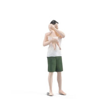 Load image into Gallery viewer, 1:64 Painted Figure Mini Model Miniature Car Scenes Resin Father Son Man Baby

