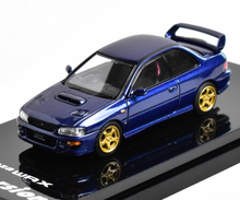 Load image into Gallery viewer, HobbyJapan 1:64 Dark Blue Impreza GC8 WRX STI Sports Model Diecast Metal Car
