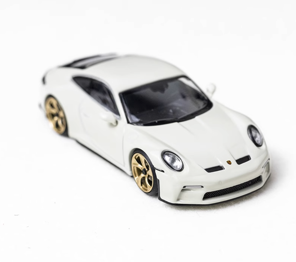 DM 1:64 White 911 GT3 Sports Model Diecast Metal Car New Collection