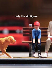 Load image into Gallery viewer, 1:64 Painted Figure Model Miniature Resin Diorama Sand Toy Kid Boy Cap Sitting
