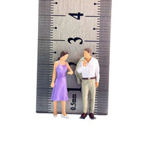 Load image into Gallery viewer, 1:64 Painted Figure Model Miniature Resin Diorama Purple Dress Lady Suit Man Toy New
