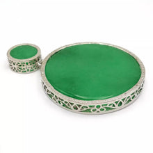 Load image into Gallery viewer, Nature Jade Peace Green Plaque Pendant Necklace Gift Jewelry charm Blessing Luck
