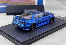 Load image into Gallery viewer, Fuji 1:64 Blue Carbon Skyline GTR R34 Nismo Z-Tune Model Diecast Metal Car
