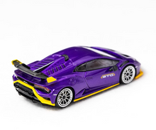 Load image into Gallery viewer, DM 1:64 Purple Huracan STO Racing Sports Model Diecast Metal Car New Collection

