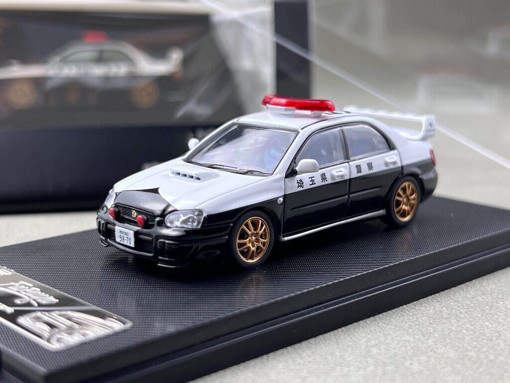 1:64 Furuya JP Police Impreza WRX STI VIII 8 Sedan Model Diecast Metal Car New Collection