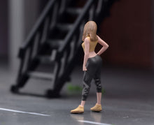 Load image into Gallery viewer, 1:64 Painted Figure Model Miniature Resin Sand Beauty Girl Sporty Yellow Top
