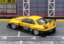 Load image into Gallery viewer, SW 1:64 Yellow JDM Skyline GTR ER34 LBWK #5 Sports Model Diecast Metal Car New
