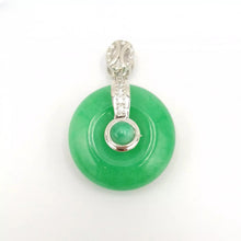 Load image into Gallery viewer, Nature Jade Round Pendant Necklace Gift Jewelry charm Blessing Lucky Fortune s
