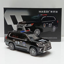 Load image into Gallery viewer, Masdi 1:64 Police Black LX570 Luxury ORV SUV Sport Model Diecast Metal Car New Collection
