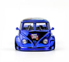 Load image into Gallery viewer, Liberty 1:64 Blue VW T1 6x6 Flatbed Tow Truck Sport Model Diecast Metal Car

