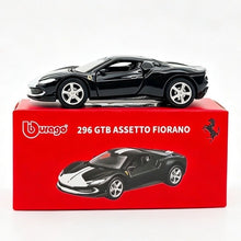 Load image into Gallery viewer, Bburago 1:64 Black 296 GTB Fiorano Sports Open Model Diecast Metal Car New Collection
