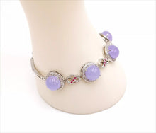 Load image into Gallery viewer, Nature Jade Beaded Bracelet Jewelry Blessing Lucky Fortune Gift For Her Purple v
