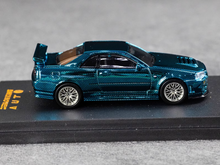 Load image into Gallery viewer, DK 1:64 Blue Carbon Skyline GTR R34 Racing Sport Model Diecast Metal Car New Collection
