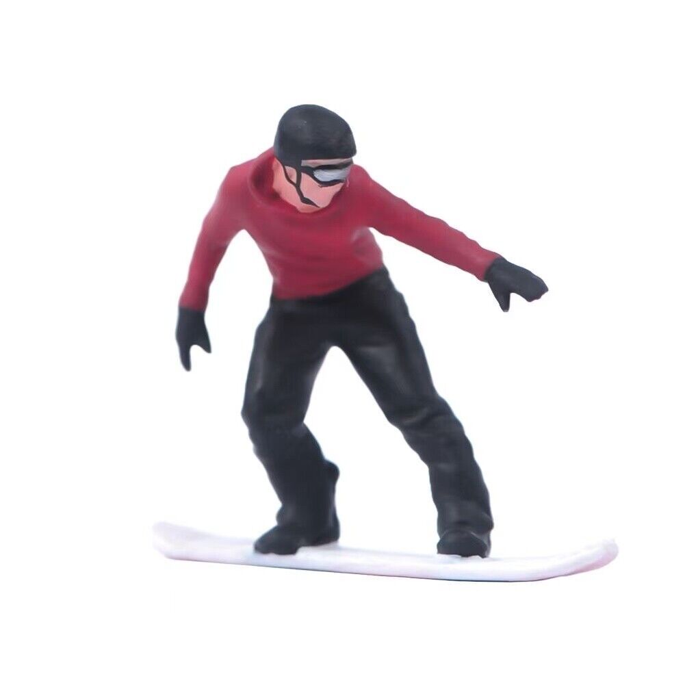 1:64 Painted Figure Model Miniature Resin Diorama Sand Snow Boarding Man Toy