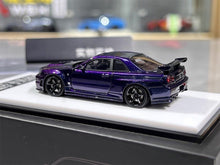 Load image into Gallery viewer, BZMW 1:64 Purple Skyline GTR R34 NISMO Z-Tune Model Diecast Resin Car New Collection
