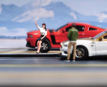 Load image into Gallery viewer, 1:64 Painted Figure Model Miniature Resin Diorama Seeking Help Lady Car Repair Collection
