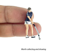 Load image into Gallery viewer, 1:64 Painted Figure Model Miniature Resin Diorama Sand Sports Goft Man Lady Set New
