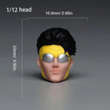 Load image into Gallery viewer, 1:12 Painted Head Figure Model Miniature Resin Diorama Face Man Cool Super Boy Collection
