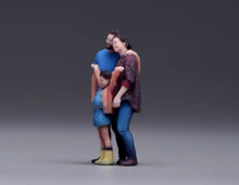 Load image into Gallery viewer, 1:64 Painted Figure Model Miniature Resin Diorama Toy Family Dad Mom Girl Set
