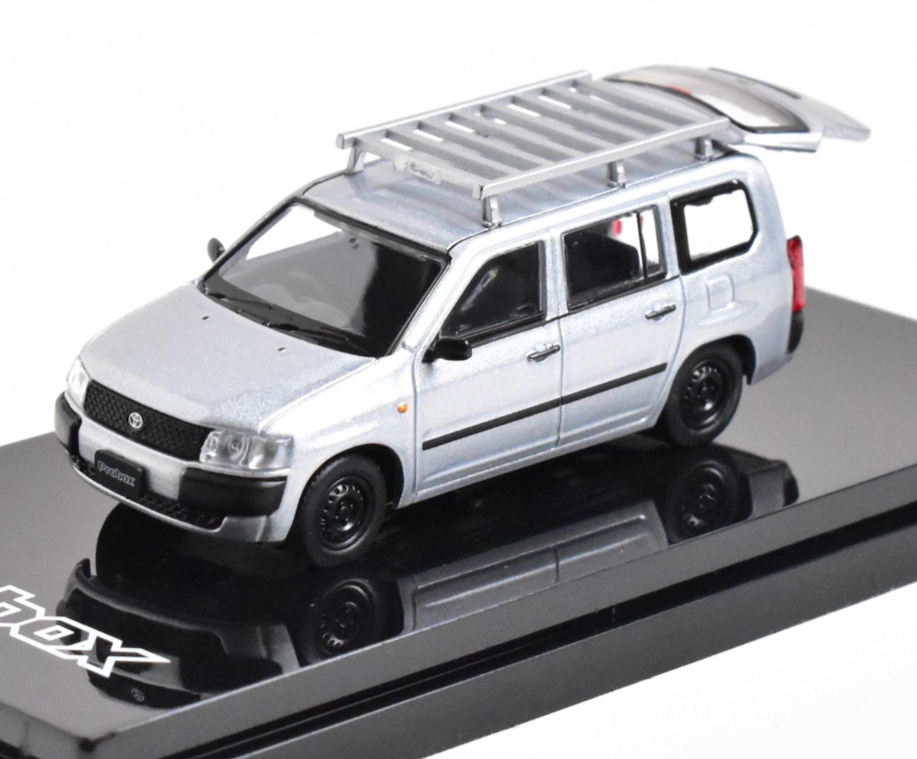 HobbyJapan 1:64 Silver TOYOTA Probox Mini Van Sport Model Diecast Metal Car