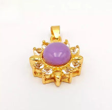 Load image into Gallery viewer, Nature Jade Sun Flower Purple Pendant Necklace Gift Jewelry charm Blessing Luck
