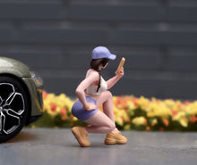 Load image into Gallery viewer, 1:64 Painted Figure Model Miniature Resin Sand Gym Fit Girl Sporty Woman Cap
